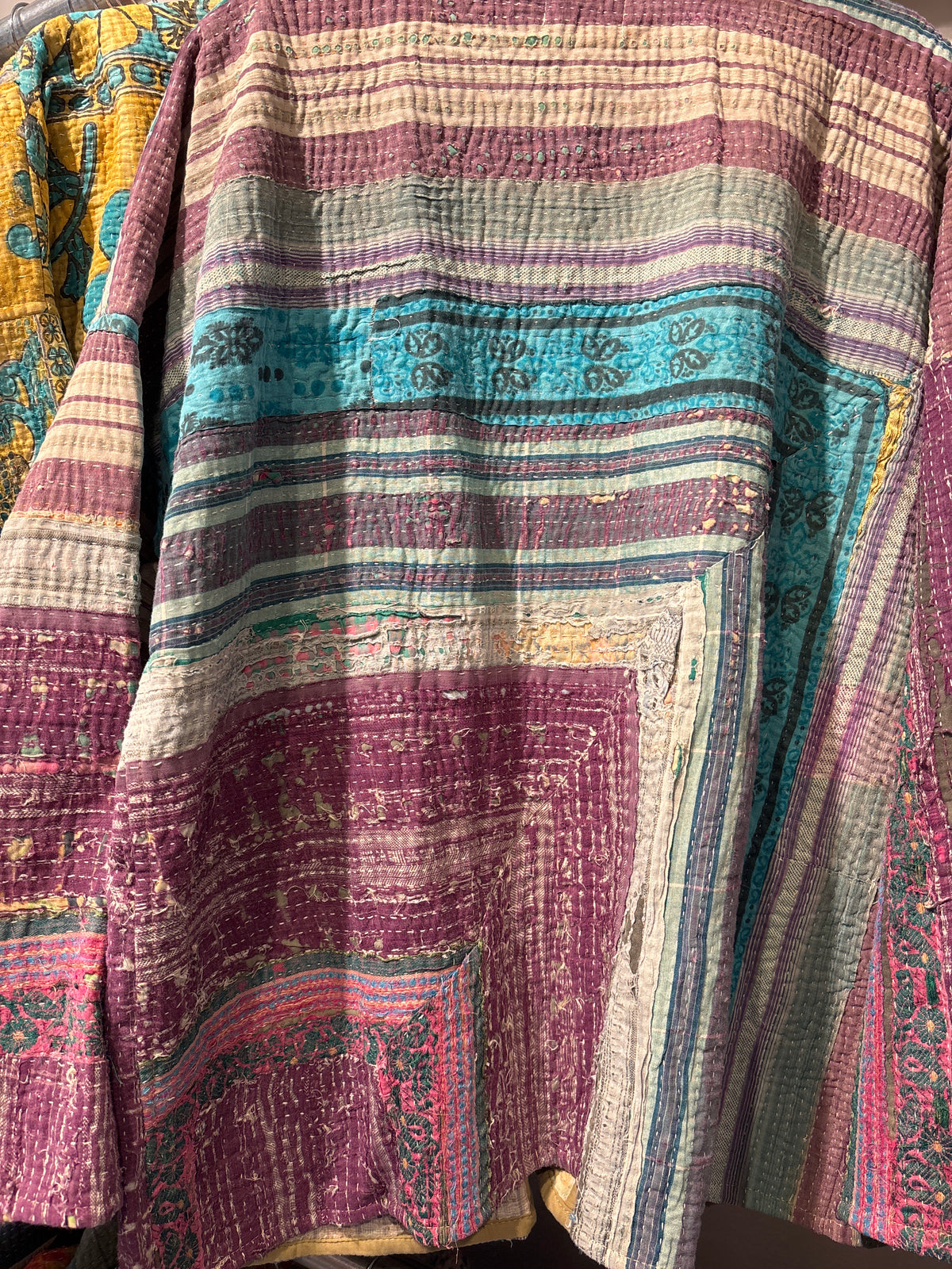 Kantha Blockprint jas-2 kanten