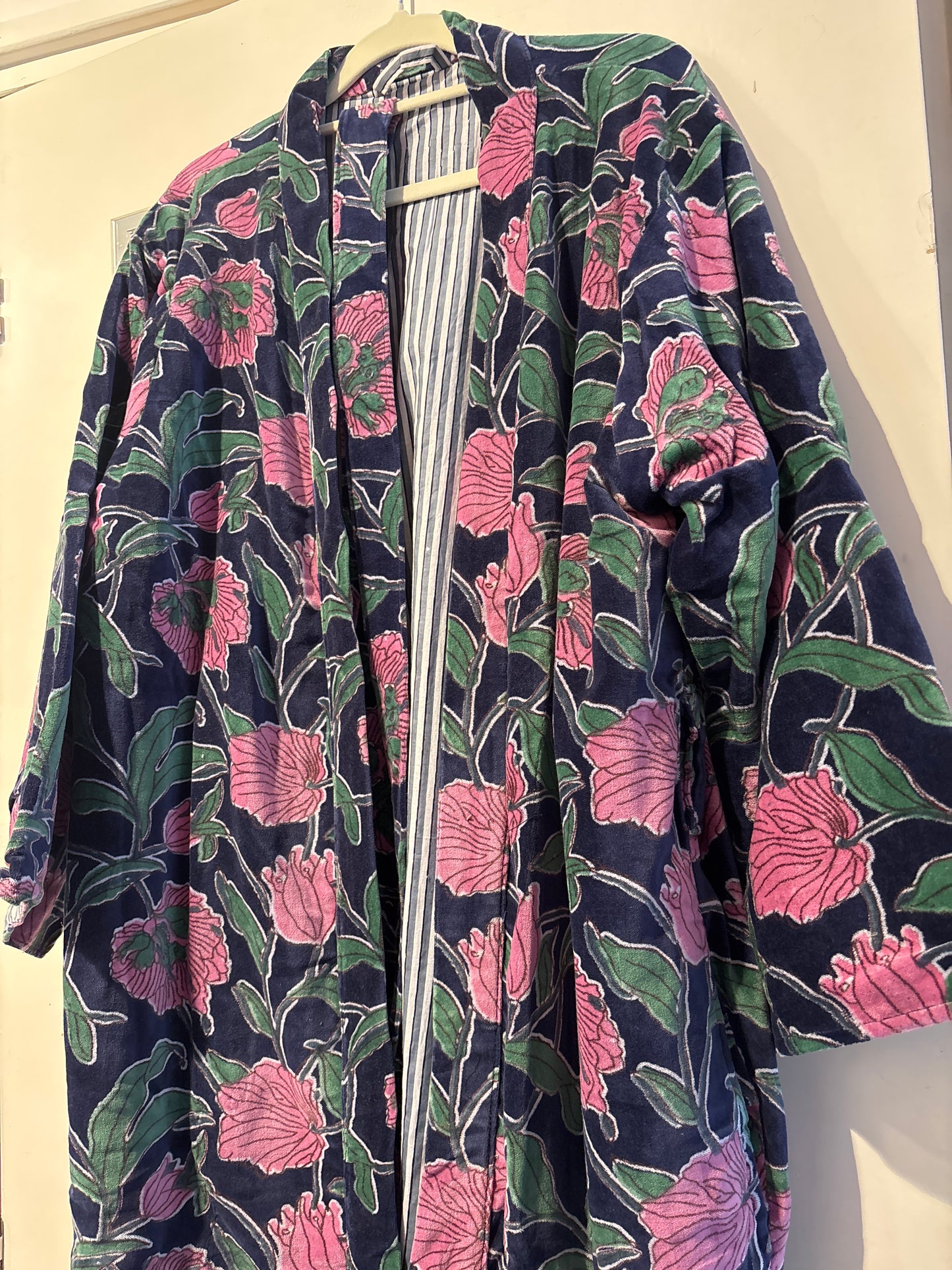 Lange fluwelen kimono
