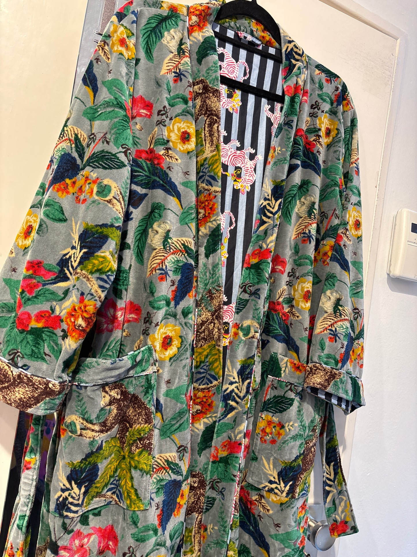 Lange fluwelen kimono
