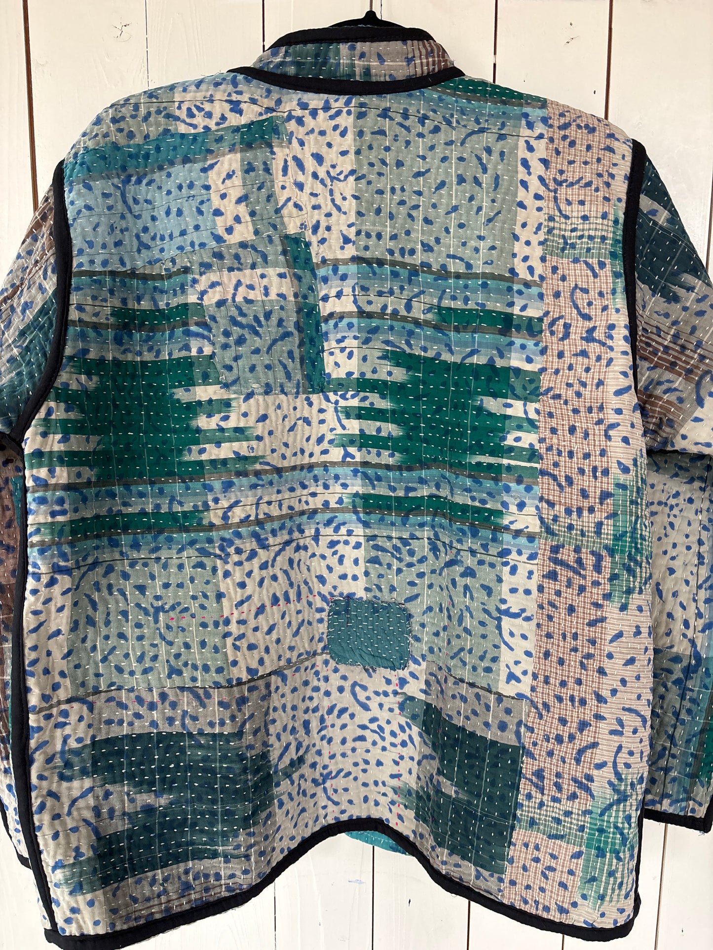 Kantha Blockprint jas - 2 kanten