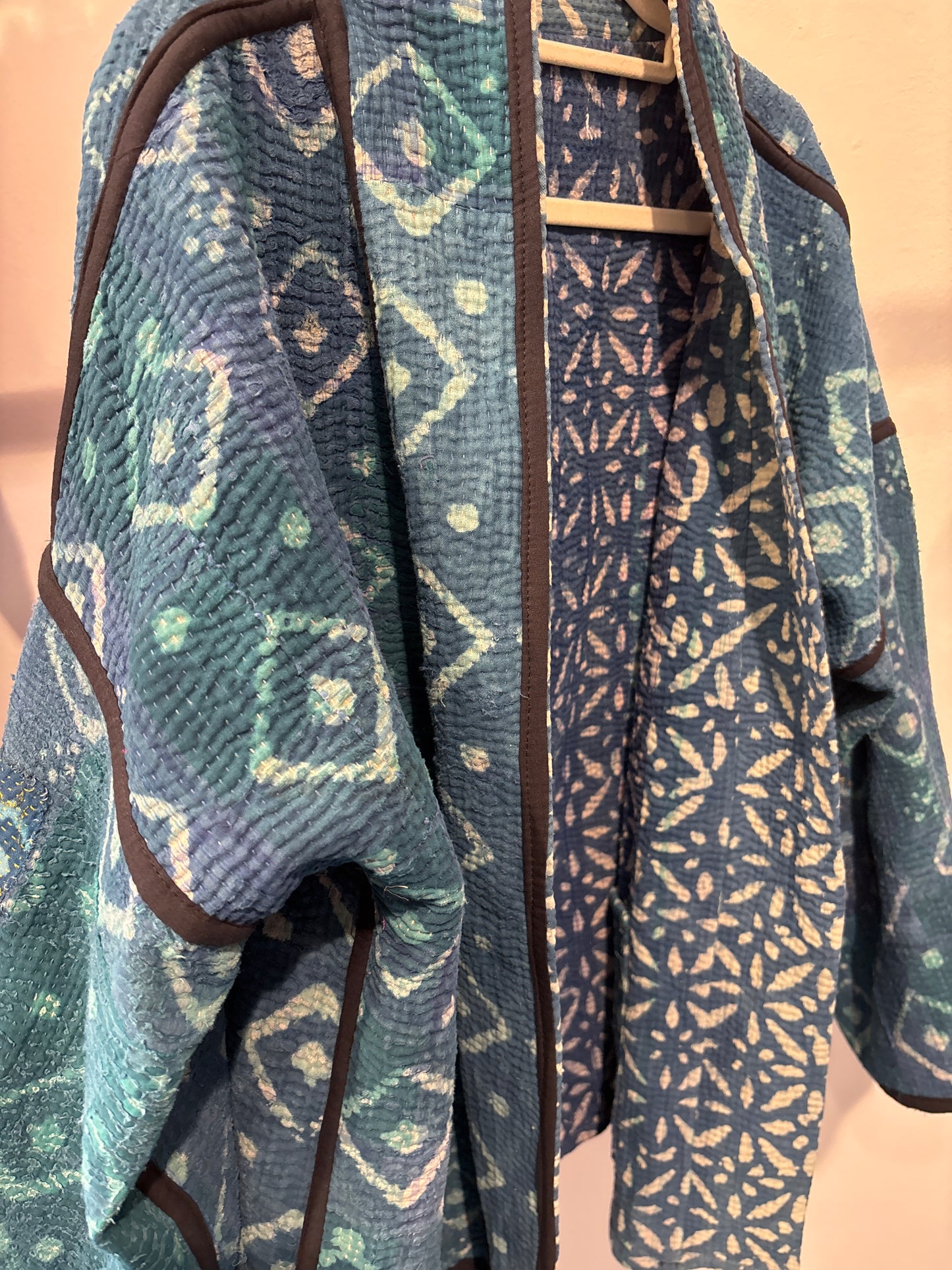 Kantha Blockprint jas-2 kanten l