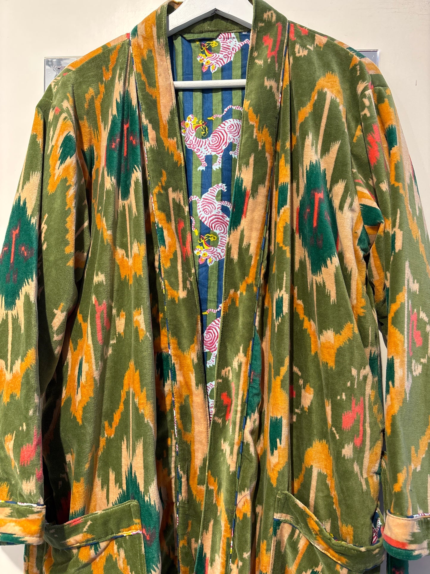 Lange fluwelen kimono