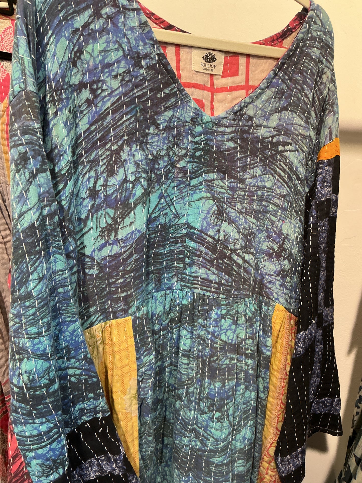 Kantha jurk lang- groot
