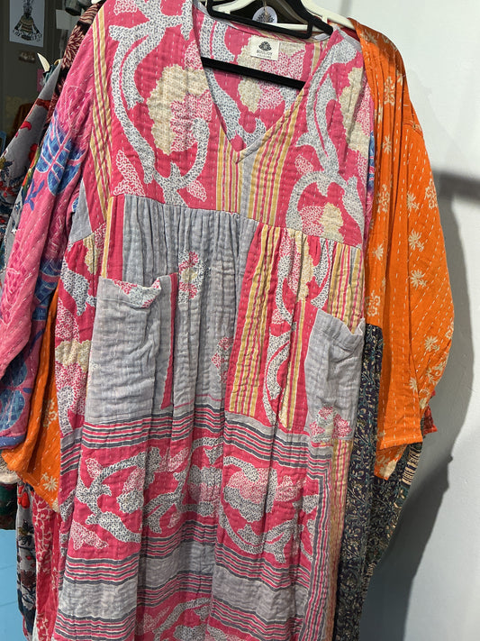 Kantha jurk lang- groot