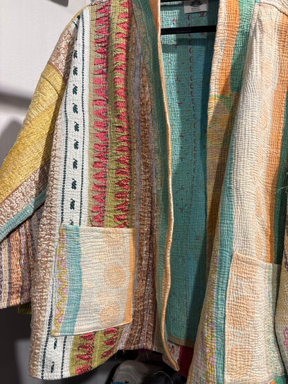 Kantha Blockprint jas-2 kanten l
