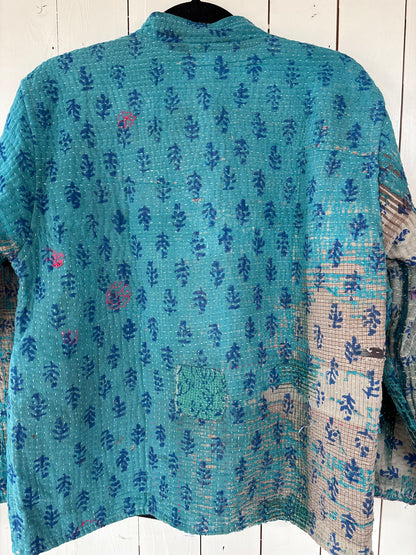 Kantha Blockprint jas - 2 kanten