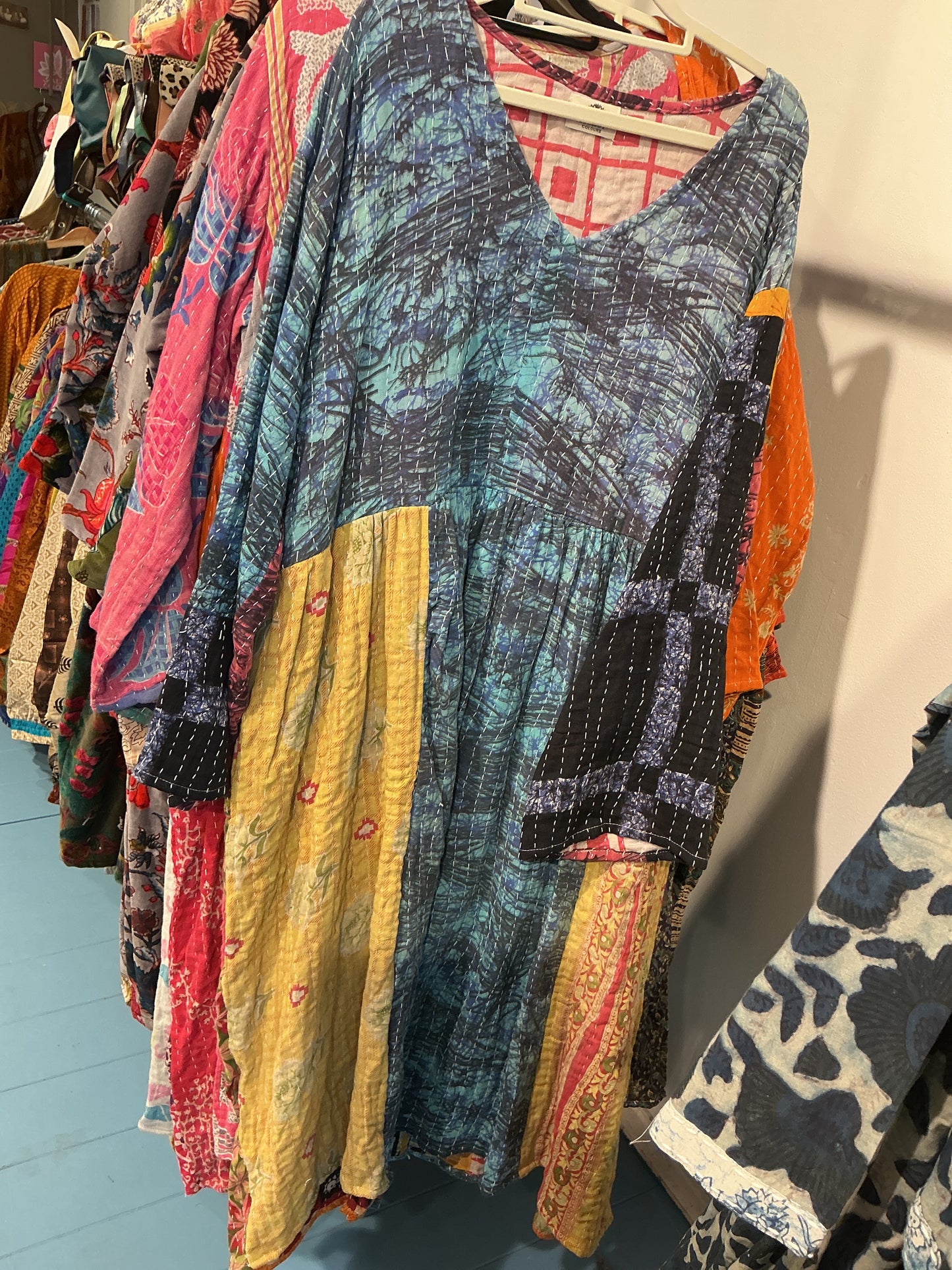 Kantha jurk lang- groot