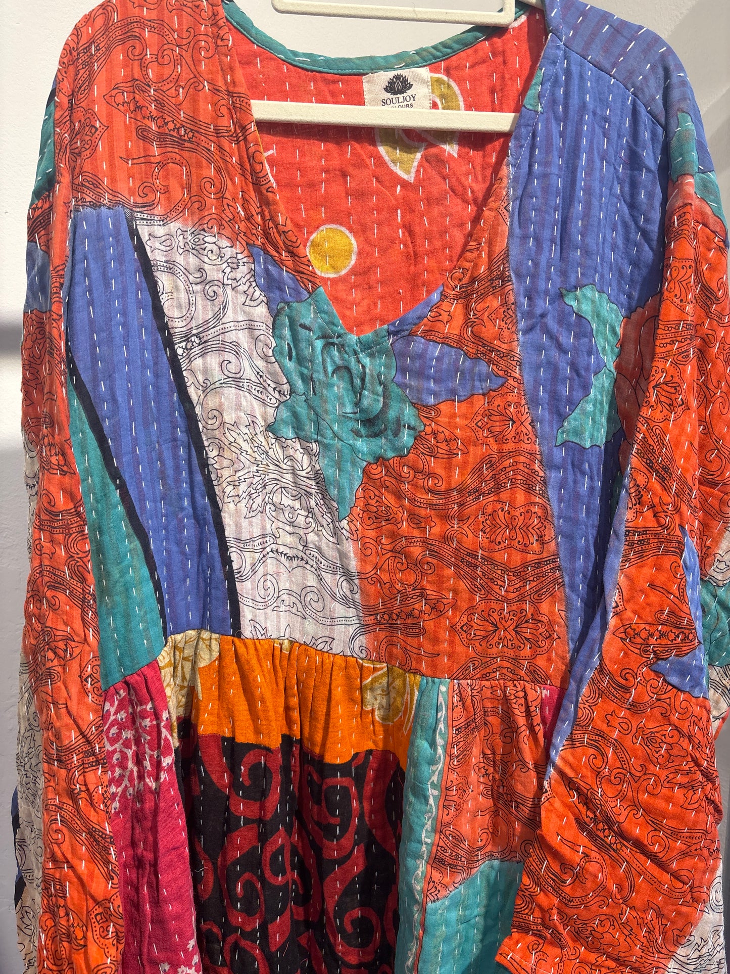 Kantha jurk lang- groot