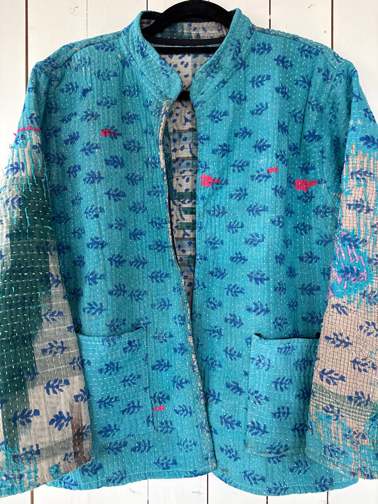 Kantha Blockprint jas - 2 kanten