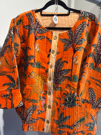 Fluweel ruim jasje met knopen