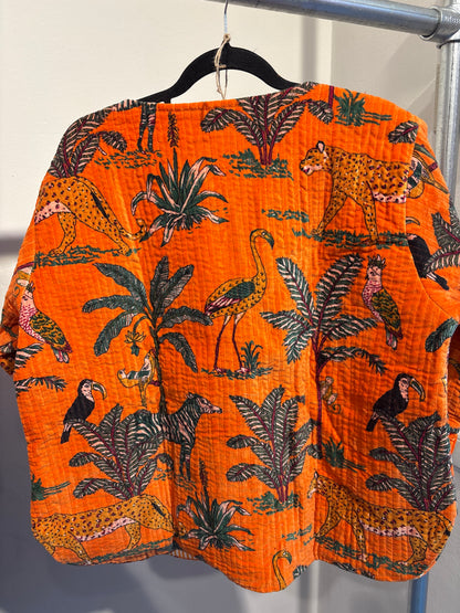 Fluweel ruim jasje met knopen