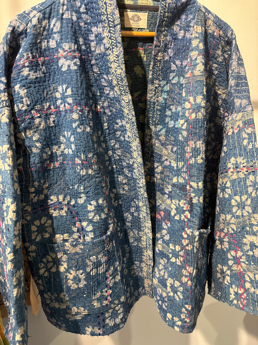 Kantha Blockprint jas-2 kanten