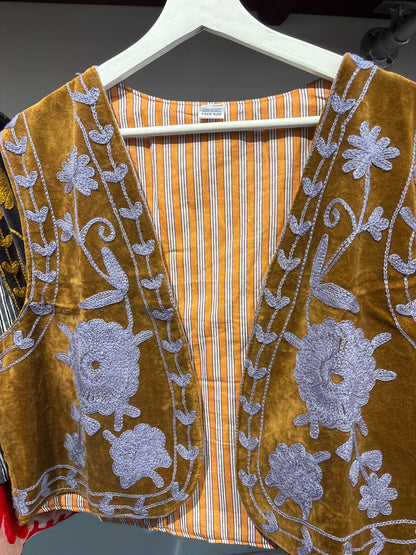 Gilet fluweel suzani-ruim