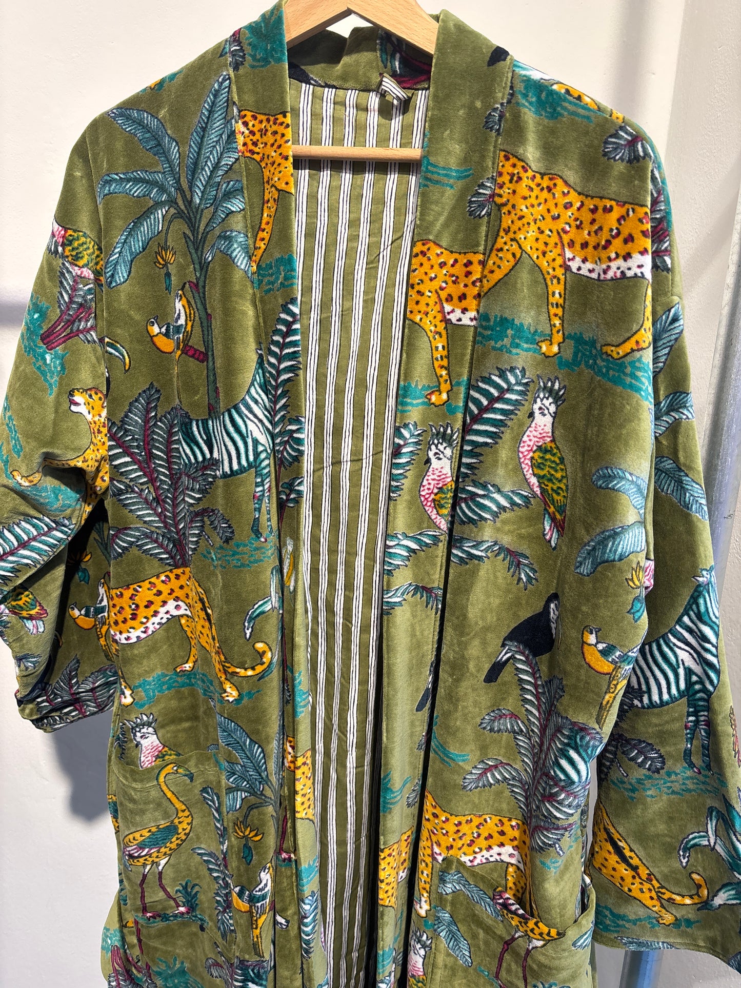 Lange fluwelen kimono