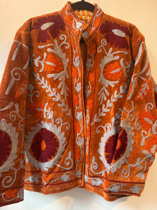 Fluwelen suzani jas kort