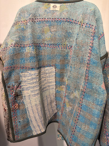 Kantha Blockprint jas-2 kanten