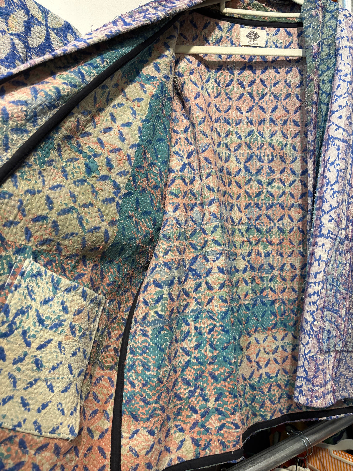 Kantha Blockprint jas-2 kanten l