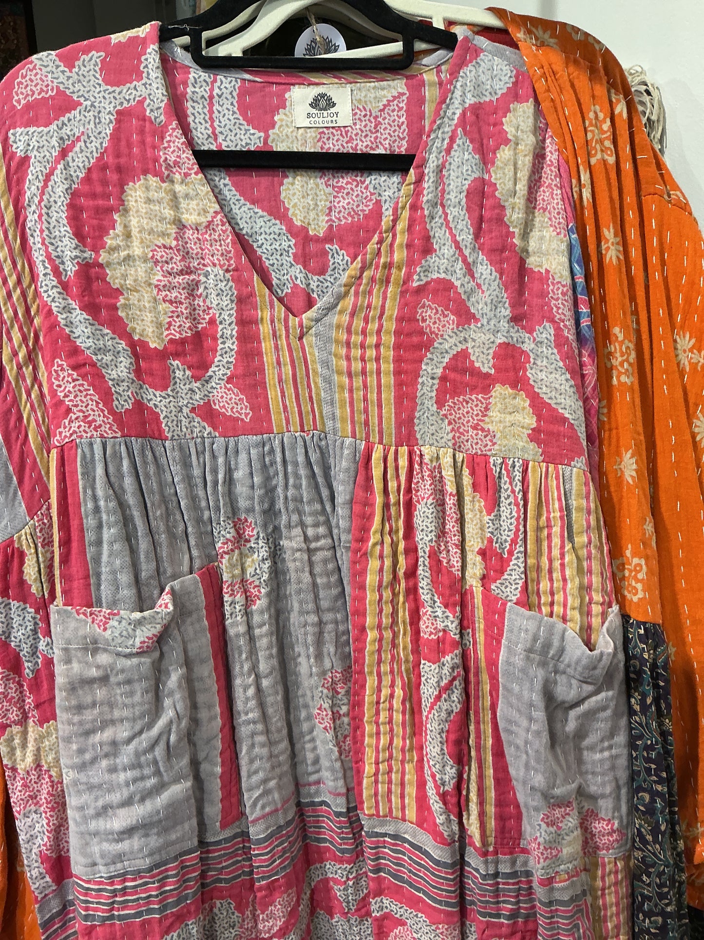 Kantha jurk lang- groot