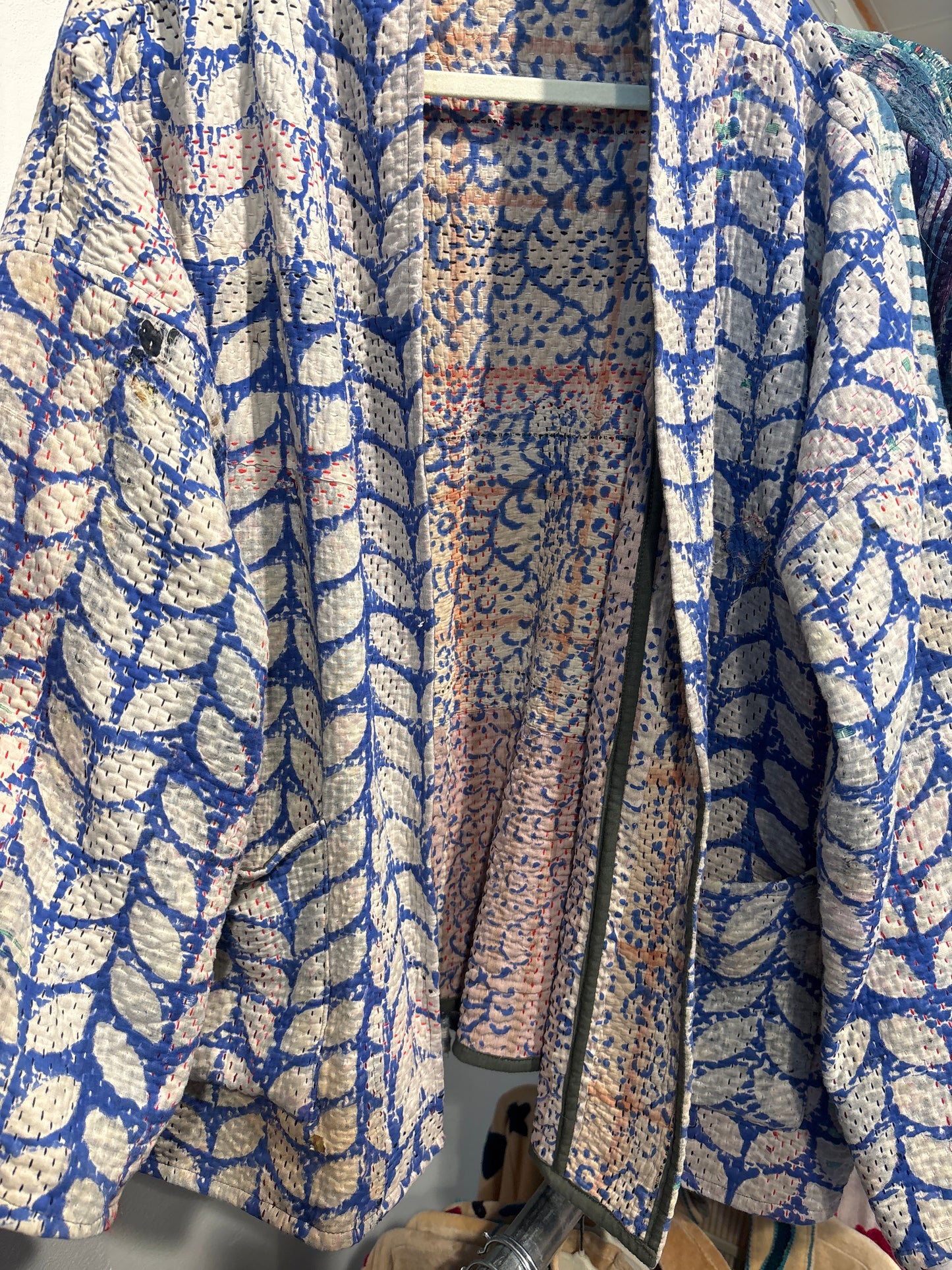 Kantha Blockprint jas-2 kanten l