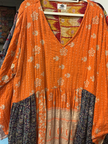 Kantha jurk lang- groot