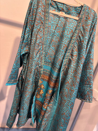 Zijden kimono halflang