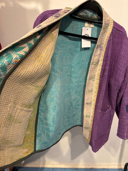 Kantha Blockprint jas-2 kanten l