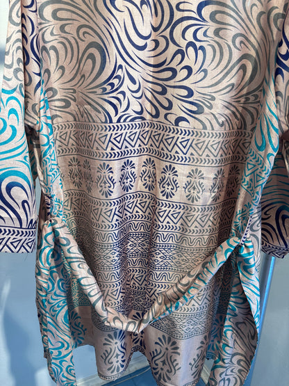 Zijden kimono halflang