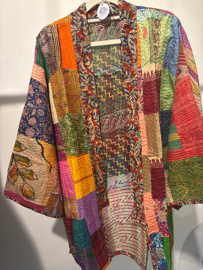 Zijden Kantha kimono jas