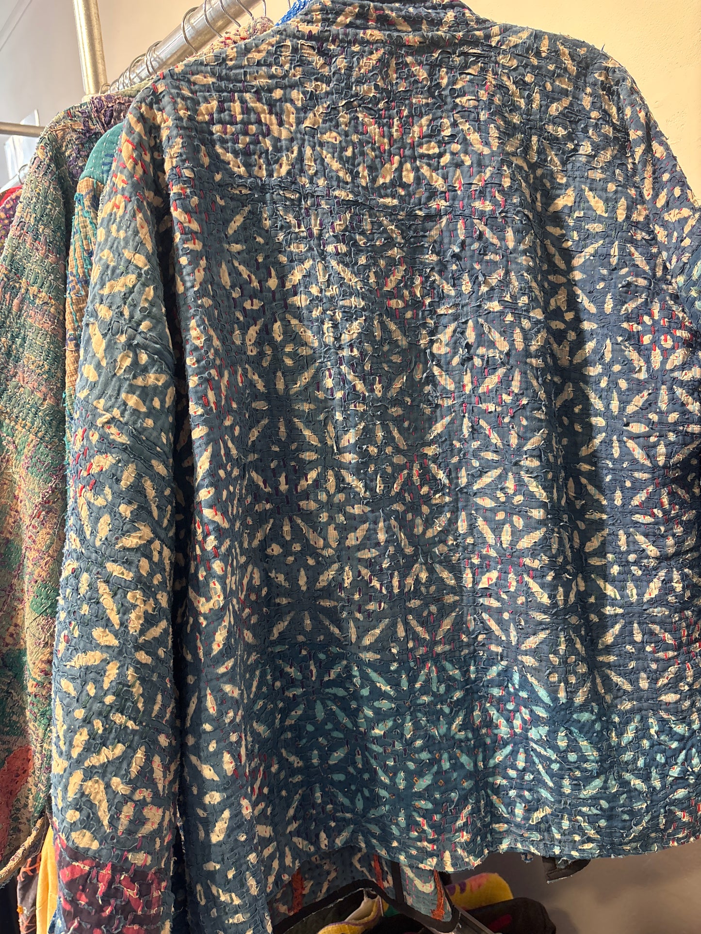 Kantha Blockprint jas-2 kanten
