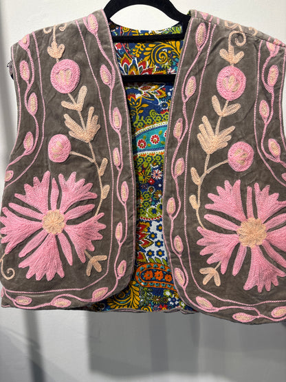 Gilet fluweel suzani-ruim