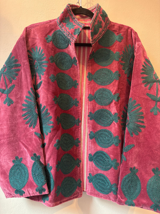 Fluwelen suzani jas- ruim