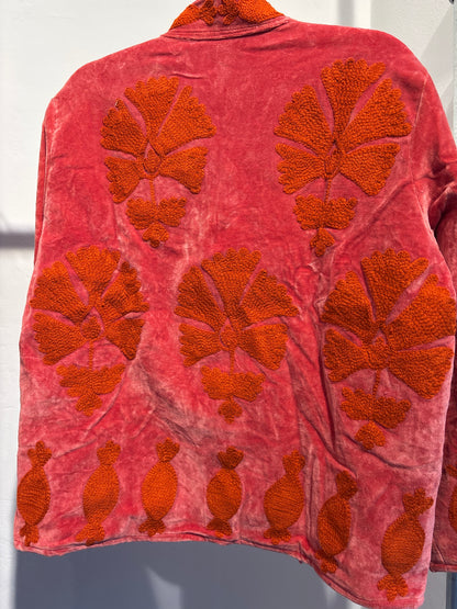 Fluwelen suzani jas kort