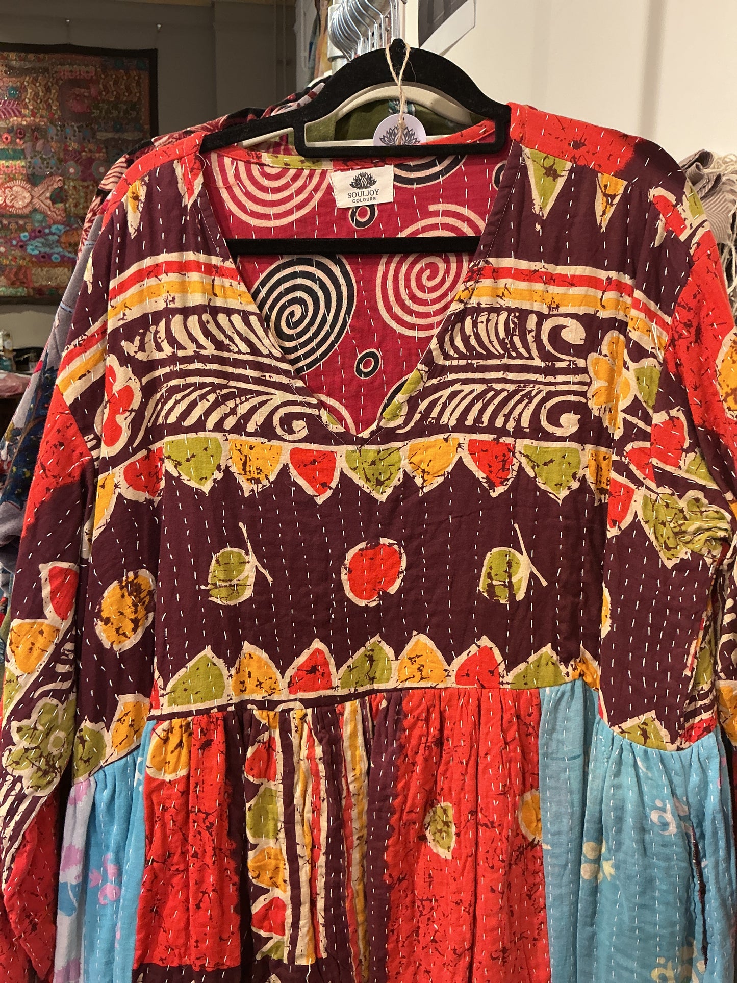 Kantha jurk lang- groot
