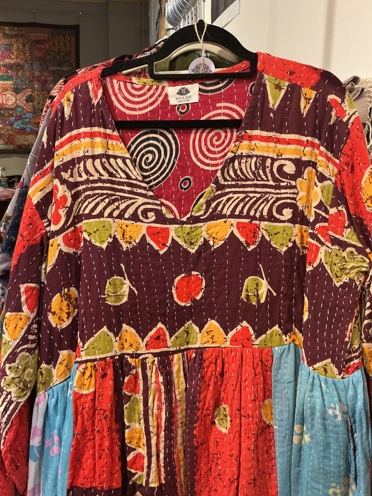 Kantha jurk lang- groot