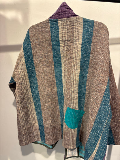 Kantha Blockprint jas-2 kanten