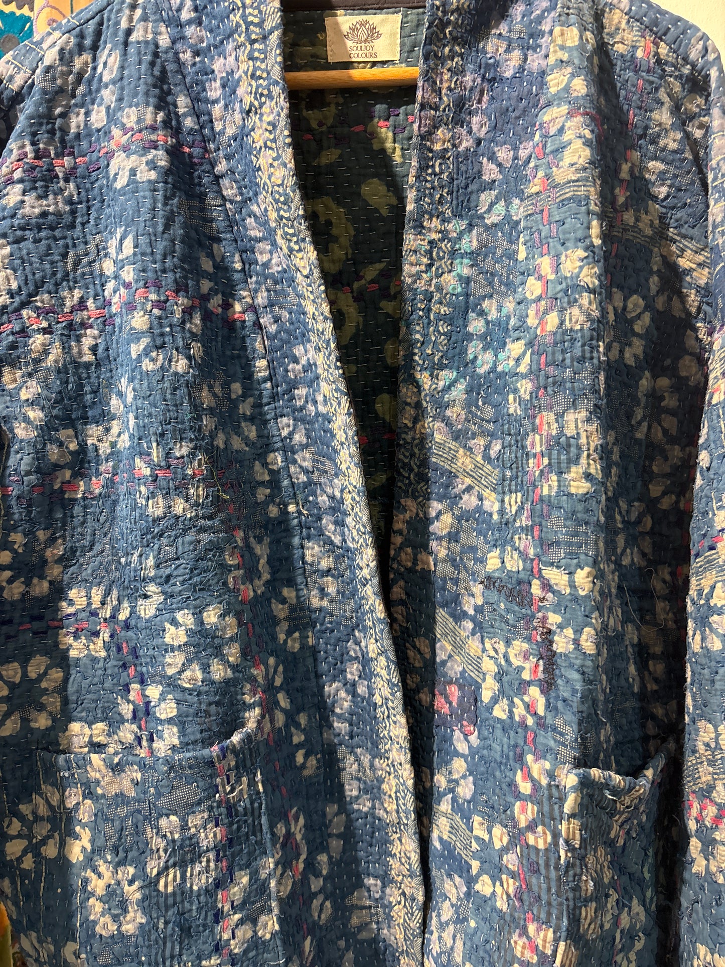 Kantha Blockprint jas-2 kanten