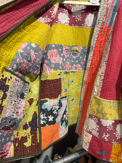 Kantha Blockprint jas-2 kanten l