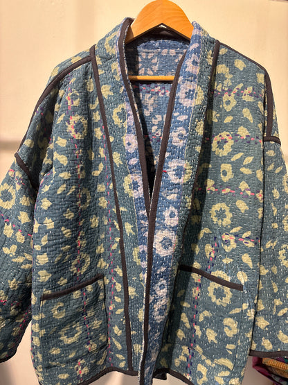 Kantha Blockprint jas-2 kanten
