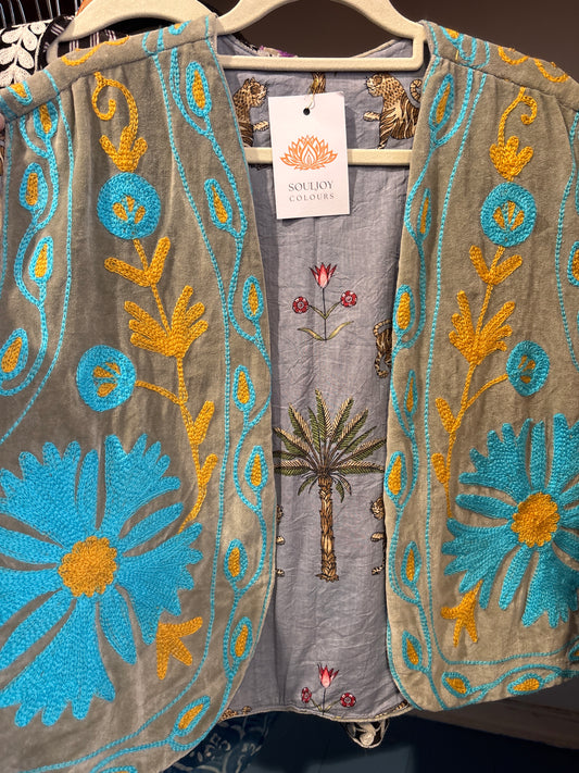 Gilet fluweel suzani-ruim
