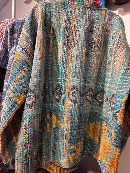 Kantha Blockprint jas-2 kanten