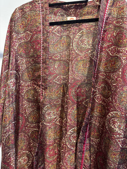Recycled silk kimono lang