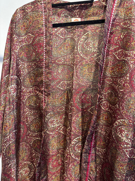 Recycled silk kimono lang