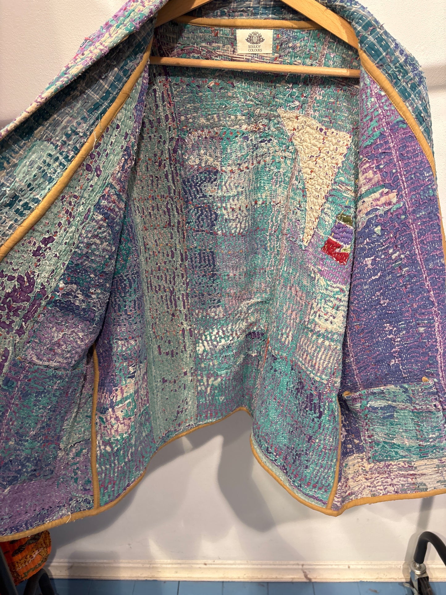Kantha Blockprint jas-2 kanten