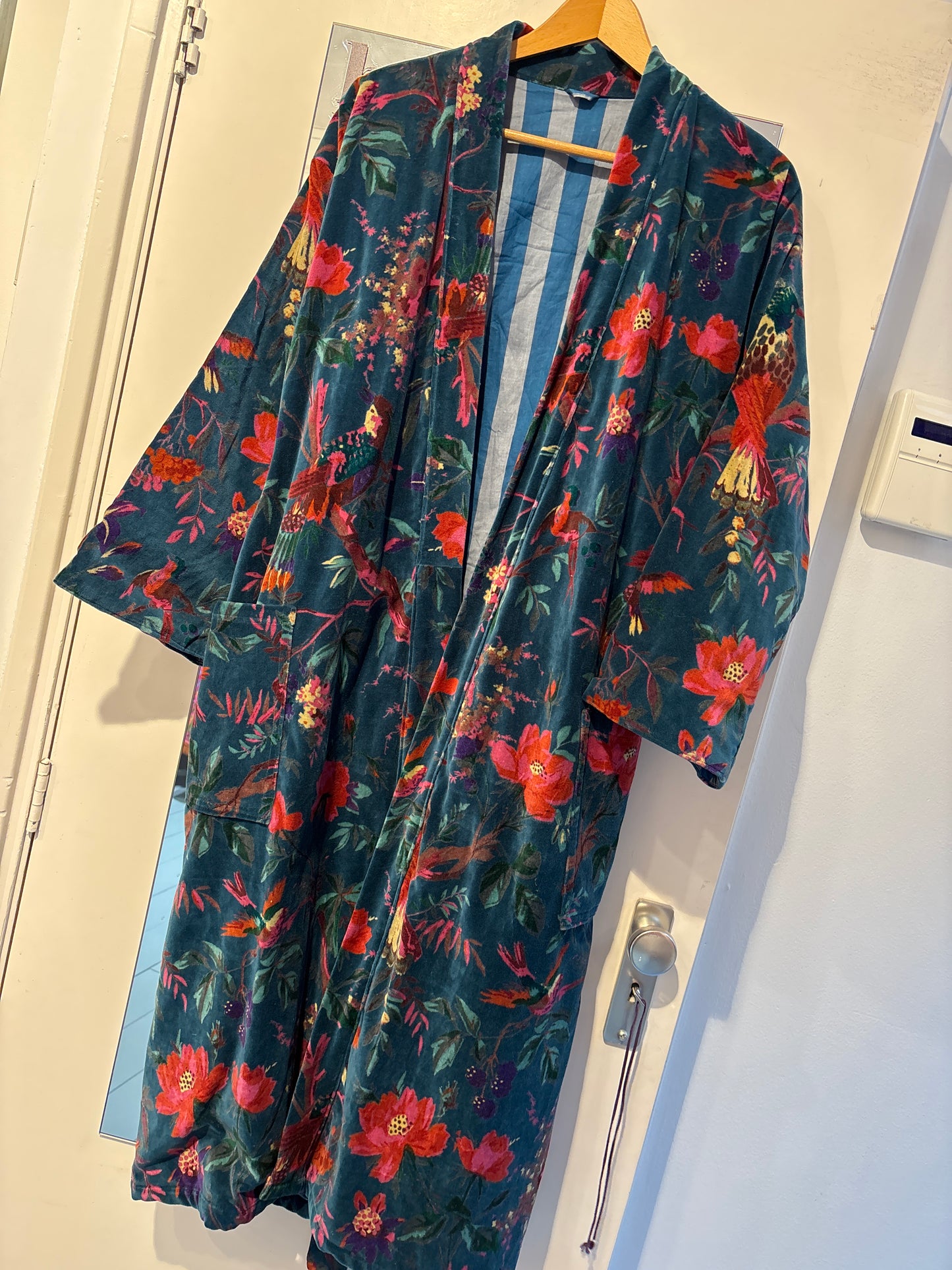 Lange fluwelen kimono