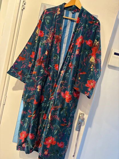 Lange fluwelen kimono