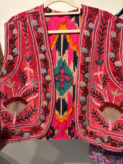 Gilet fluweel suzani-klein