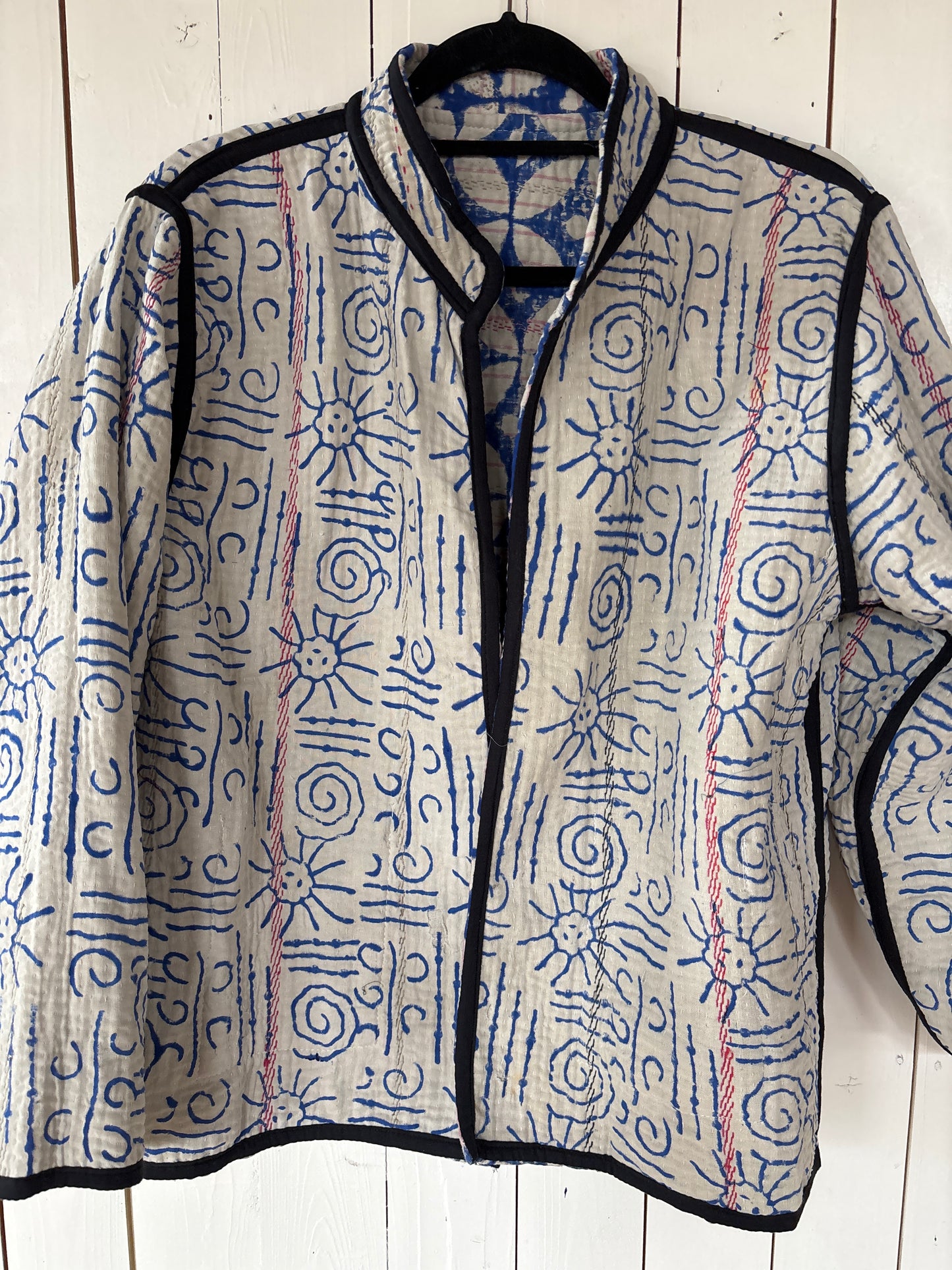 Kantha Blockprint jas - 2 kanten