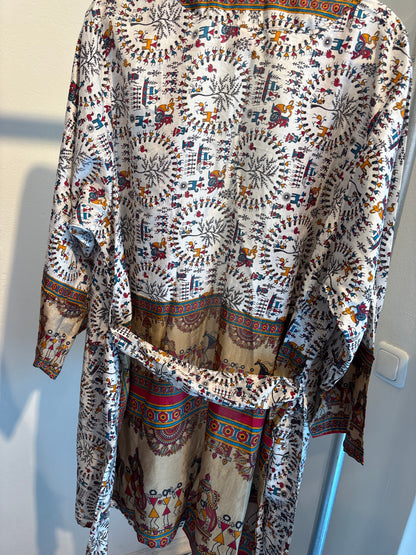 Zijden kimono halflang