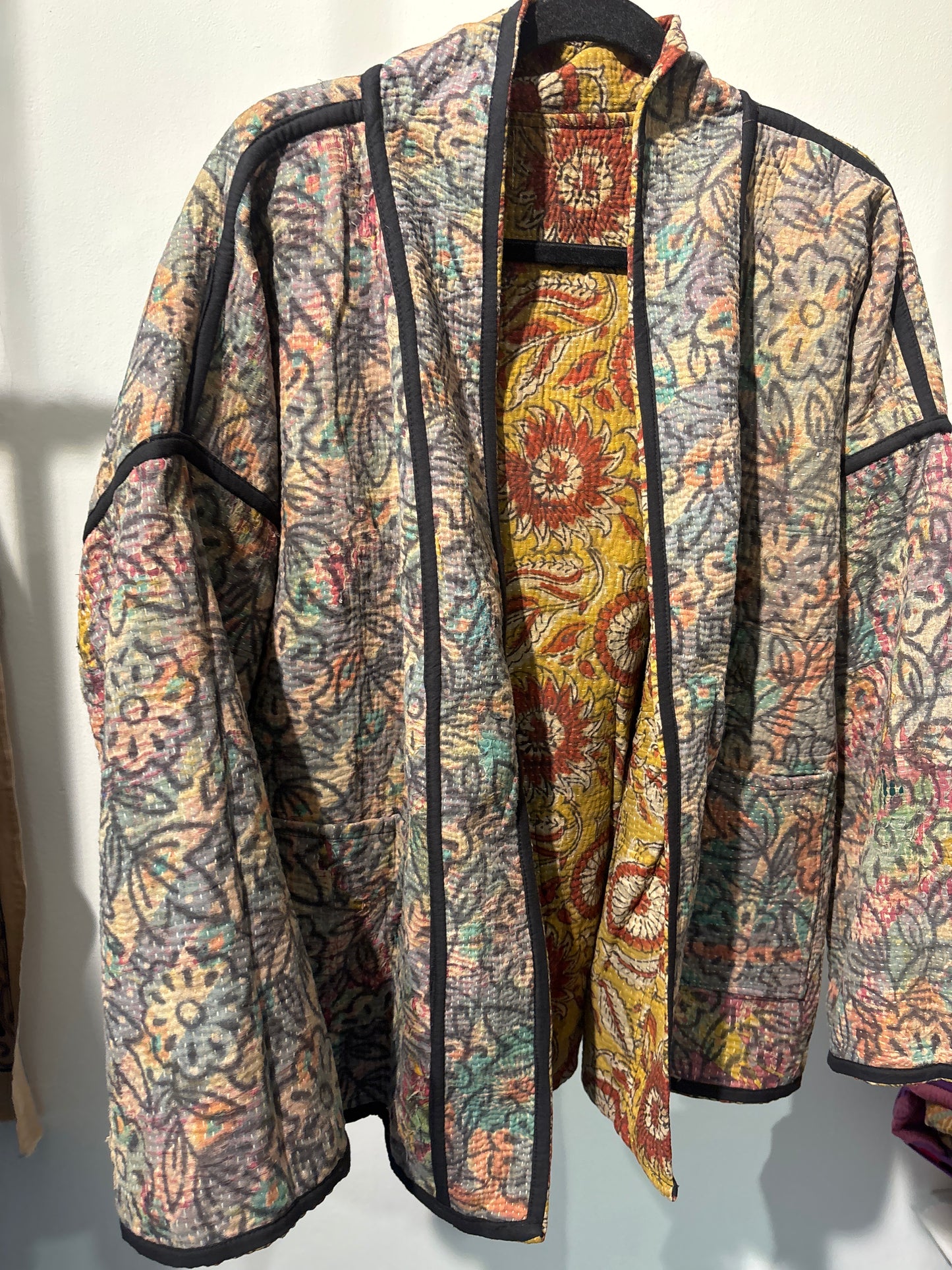 Kantha Blockprint jas-2 kanten