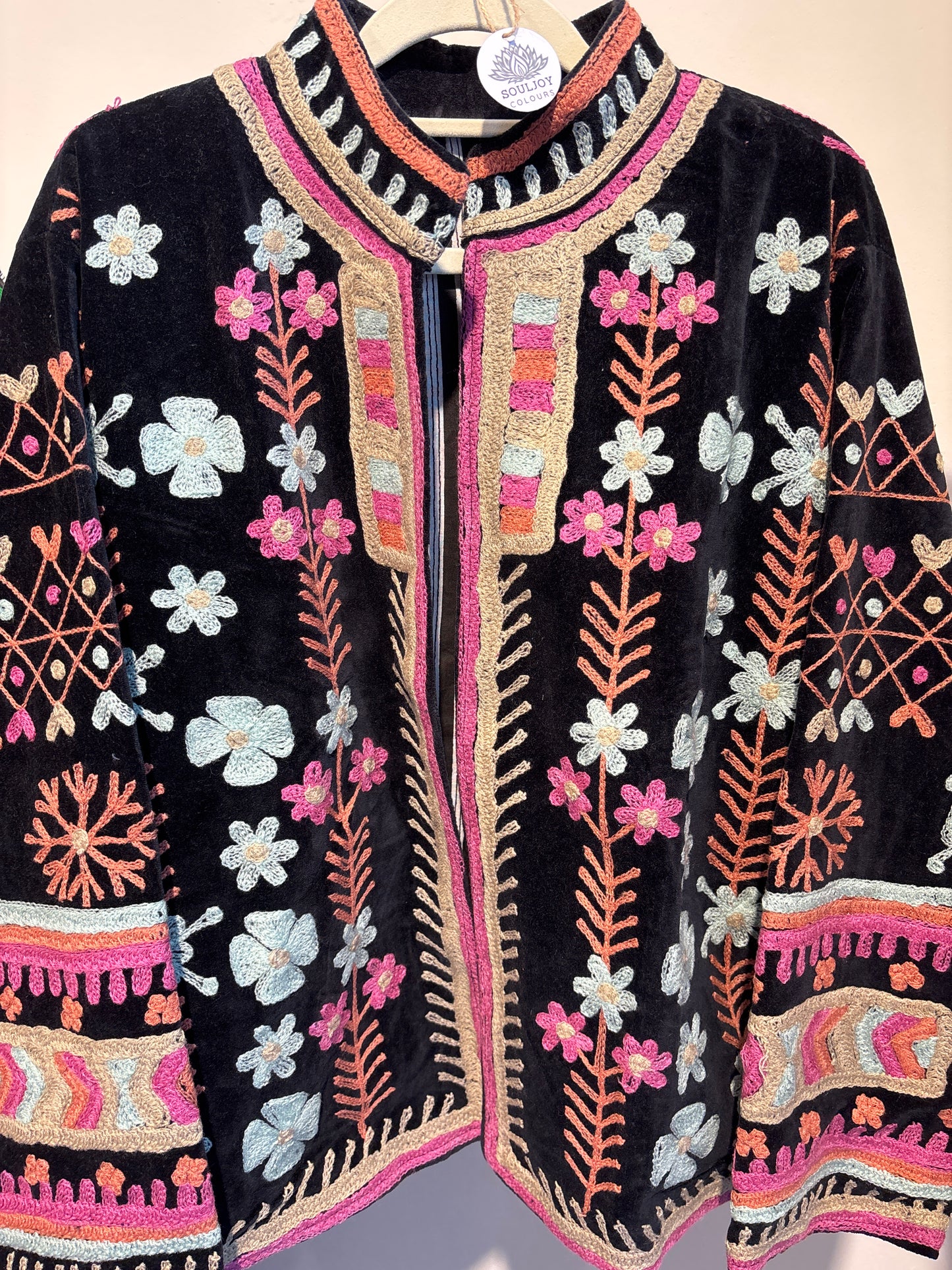 Fluwelen suzani jas kort